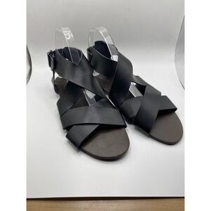 Bakers Black Criss Cross Gladiator Sandals Ankle Strap Buckle‎ Detail 10M